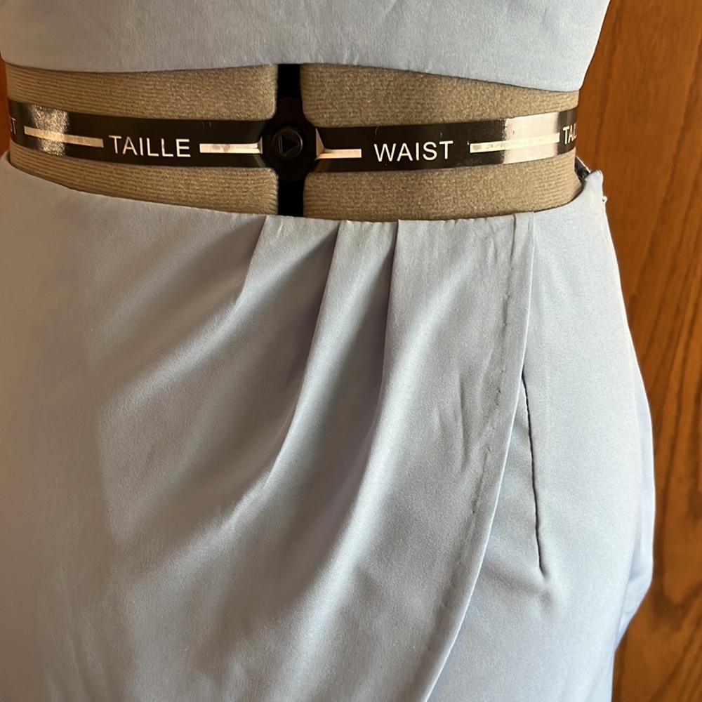 Blue Two Piece Skirt Crop Top Set S - Picture 5 of 5
